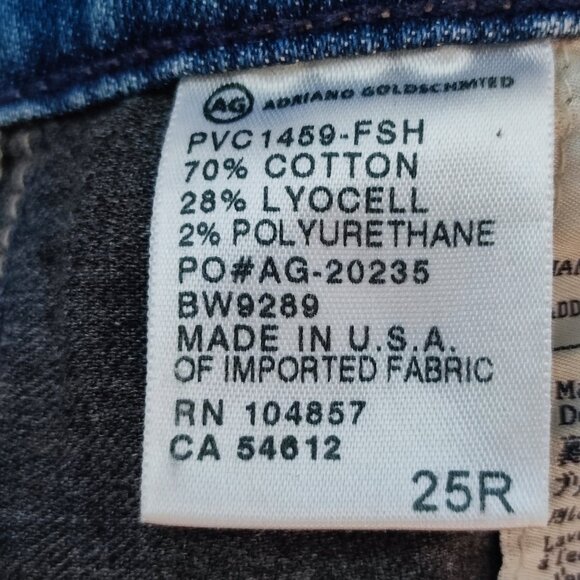 AG Adriano Goldschmied jeans low-rise ankle crop denim blue women's size 25 R - Picture 7 of 16